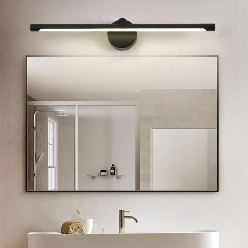 Black Acrylic Modern Wall Sconce 1-Light Linear Wall Mounted Lighting for Bathroom