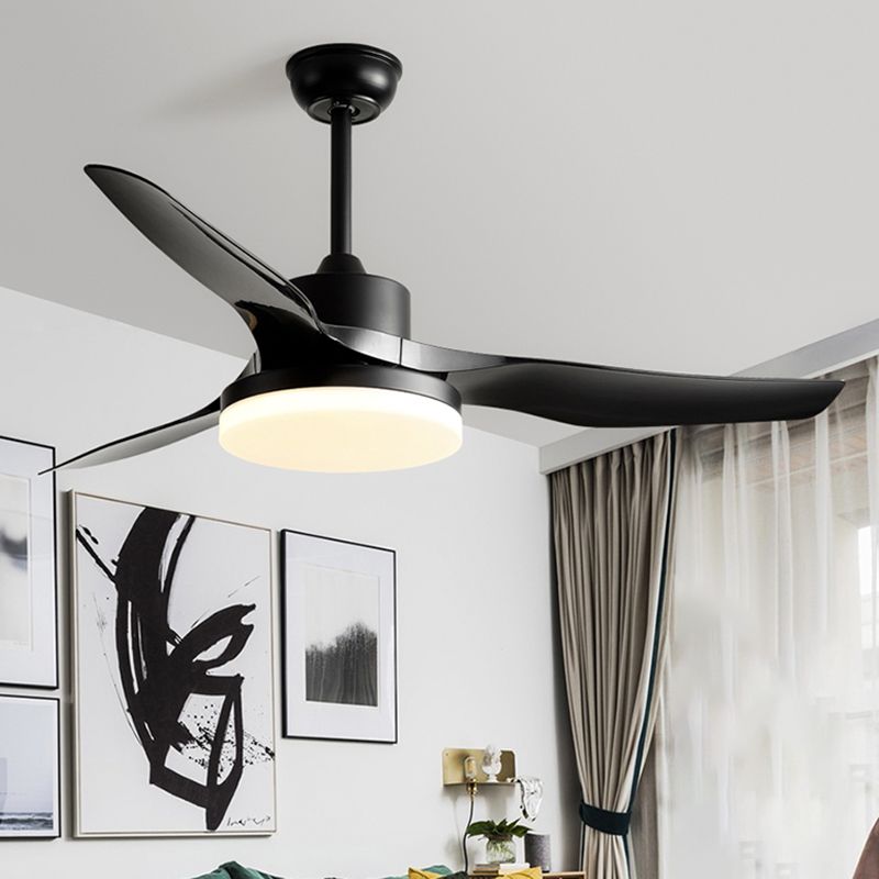 Nordic Style 3-Blade Metal Ceiling Fan Lighting for Dining Room