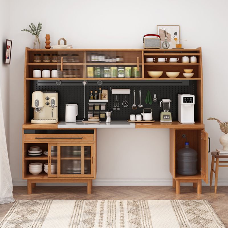 Contemporary Style Solid Wood Dining Buffet with Cabinets and Drawer