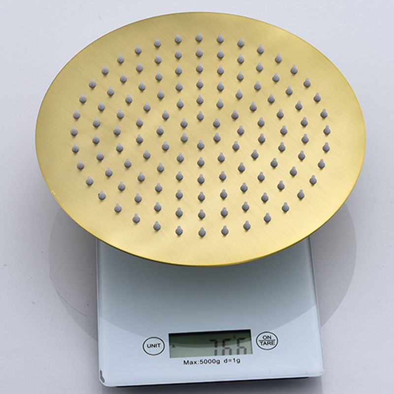 Polished Brass Round Fixed Shower Head Stainless Steel Wall-Mount Showerhead