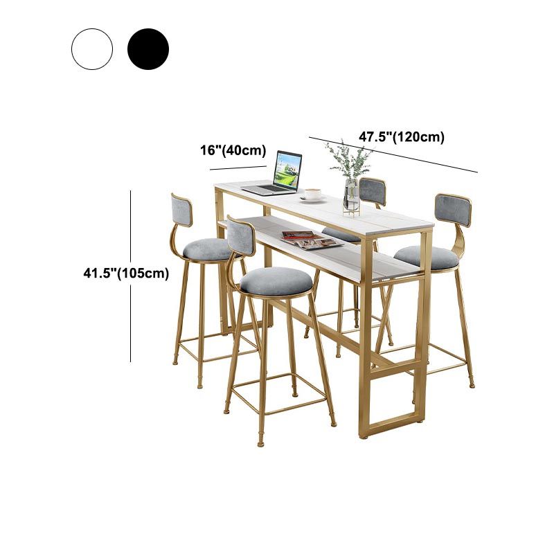 Indoor Stone Counter Wine Table Rectangle Footrest Bar Height Pub Table