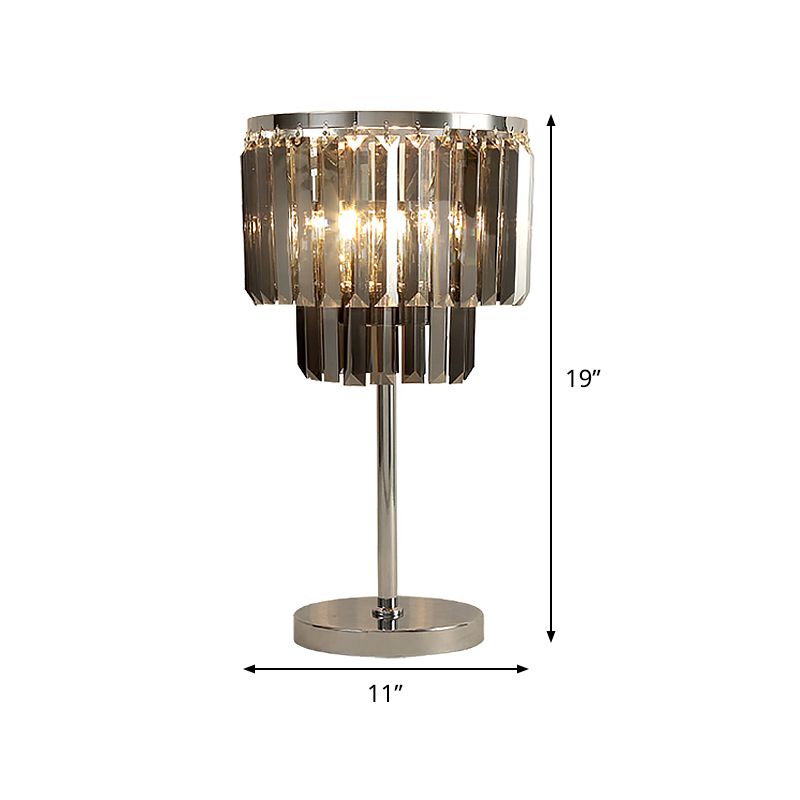 Scrivania cilindrica luce modernista modernista fumio grigio cristallo 2 teste lampada da tavolo sala da pranzo