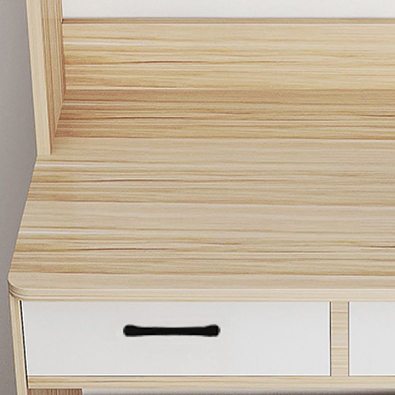 Contemporary Writing Desk with Drawer and Storage Shelves for Home