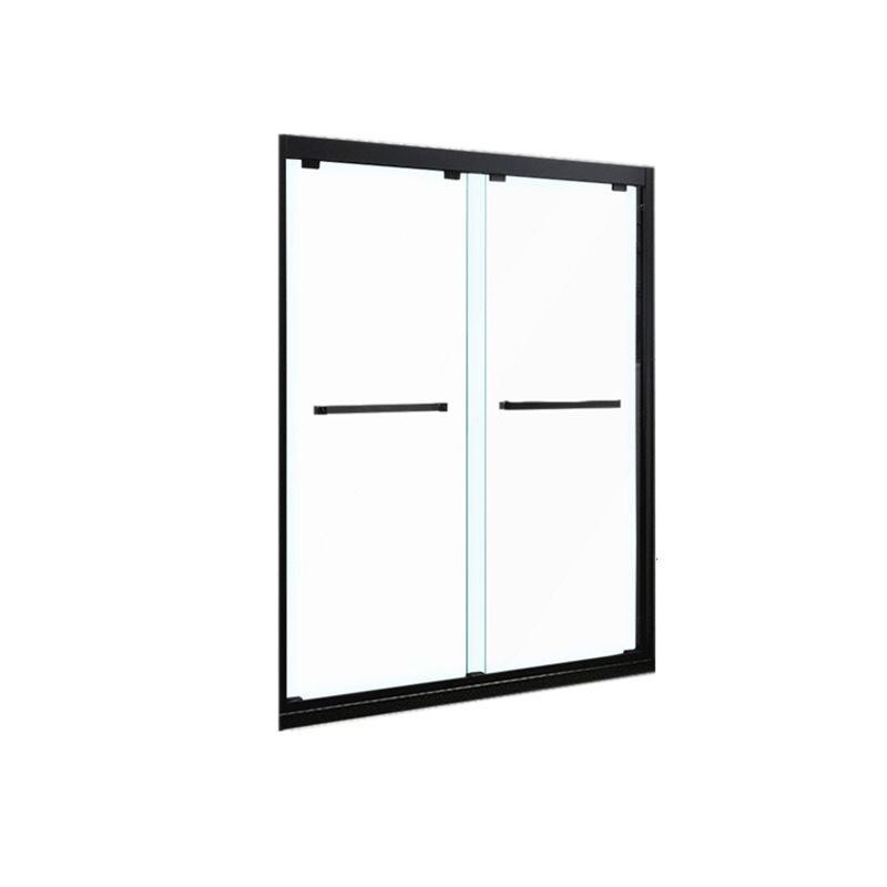 Tempered Glass Bathroom Door, Double Sliding Semi Frameless Shower Door