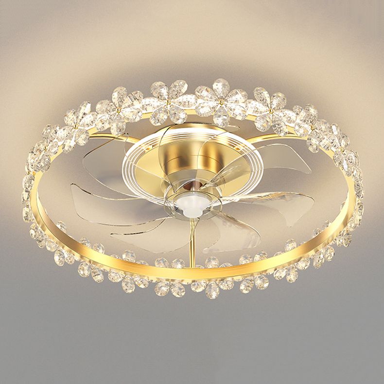 Metal Circular Ceiling Fan Lamp Simplicity Style LED Ceiling Mounted Light