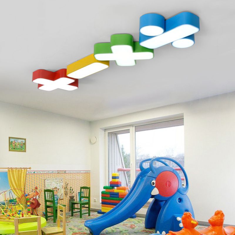 Wiskunde Symbool LED Flush Light Cartoon metallic Kindergarten plafond gemonteerd licht