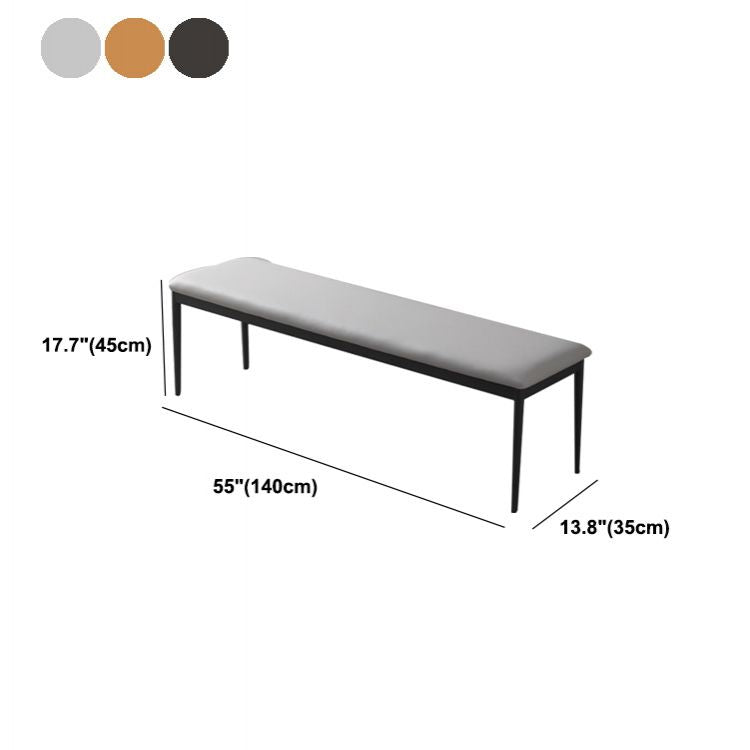 17.7"H Upholstered Seating Bench Cushioned Bench with Metal Legs