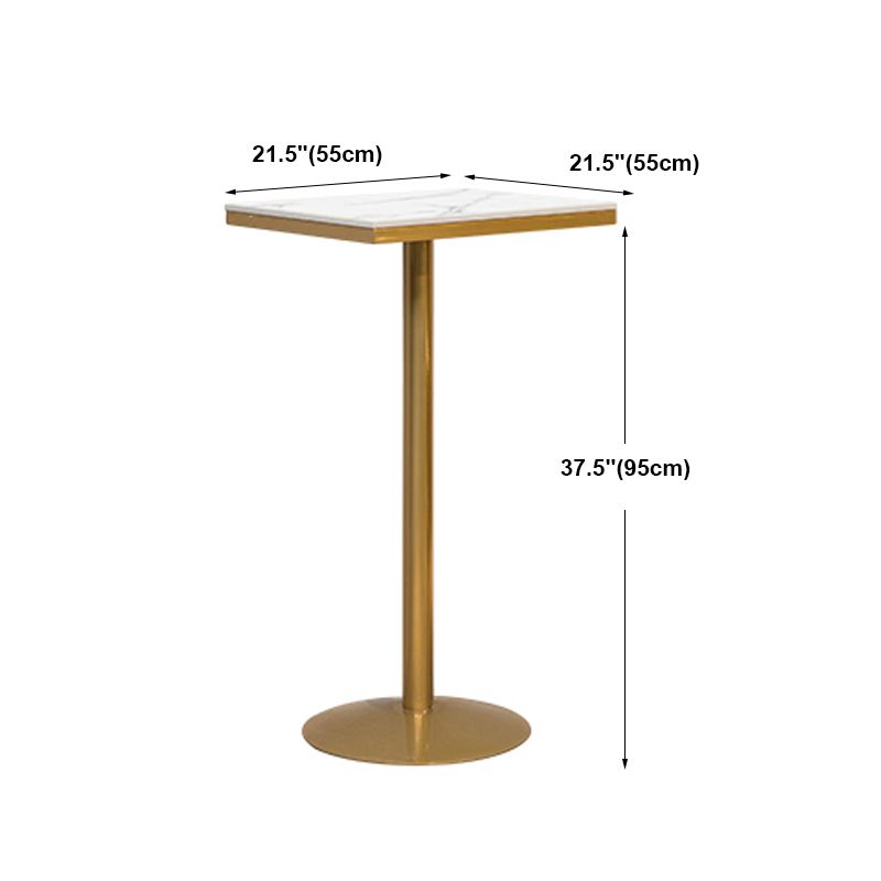 White Glam Style Round and Square Bar Table in Iron and Marble Milk Tea Shop Bar Table