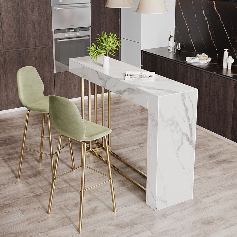 Contemporary Style Rectangle Bar Counter Table Sintered Stone Dining Table for Kitchen