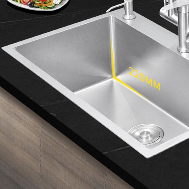 Contemporary Kitchen Sink Stainless Steel Drain Assembly Kitchen Sink