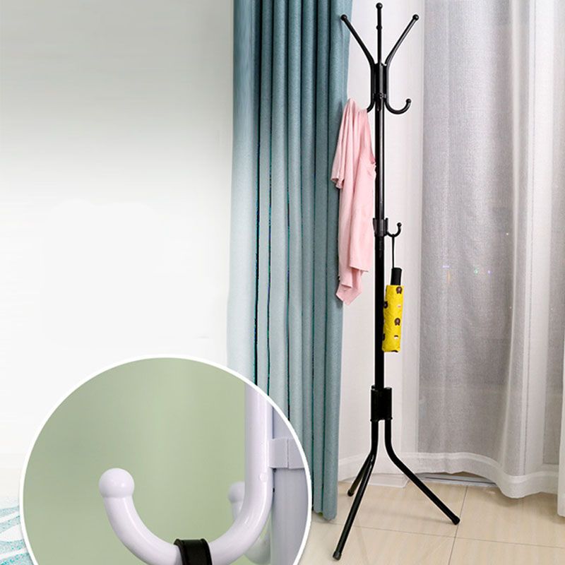 Leisure Hall Tree Solid Color Multi Coat Hooks Metal Coat Rack