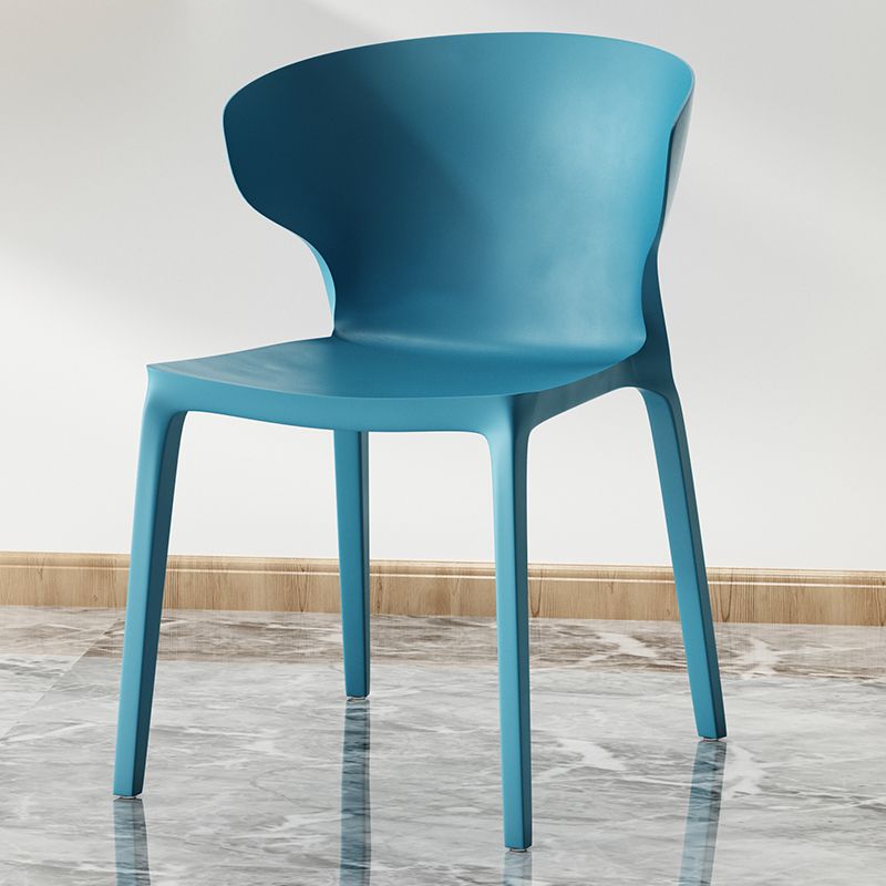 Scandinavian Home Wingback Side Chair Matte Finish Plastic Dining Chair