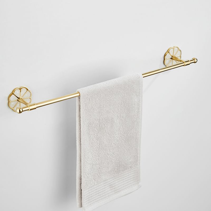 Gold Modern Bathroom Accessory Set, Bath Shelf, Towel Bar, Paper Holder, Robe Hooks