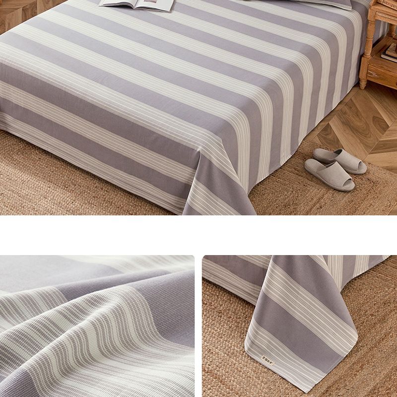 Cotton Fitted Sheet 3-Piece Lattice Fade Resistant Bed Sheet in Blue