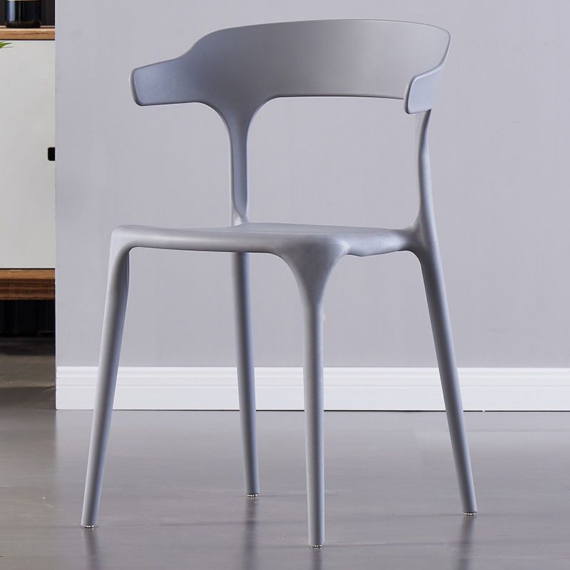 Scandinavian Home Stacking Arm Chair Matte Finish Plastic Dining Chair