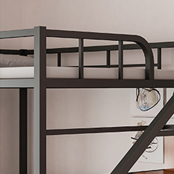 Iron High Loft Bed with Storage Contemporary Full/Queen Loft Bed with Stairway