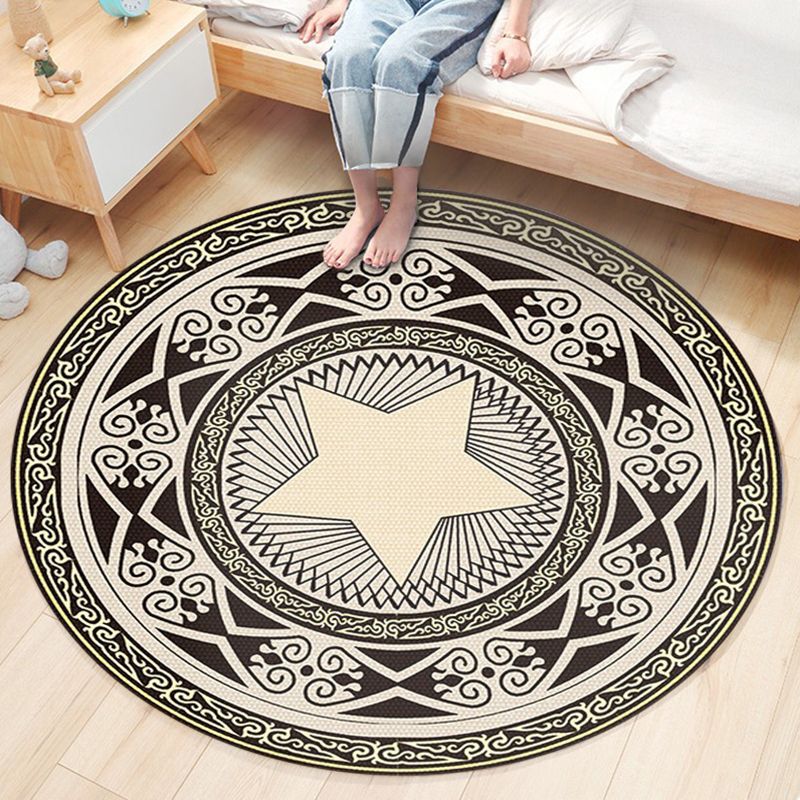 Classic Flower Patterned Rug Multicolor Bohemian Rug Polypropylene Washable Stain Resistant Non-Slip Backing Rug for Home