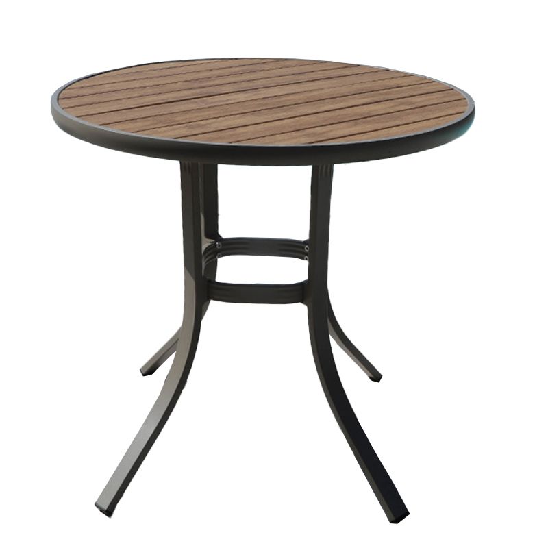 Modern Geometric Waterproof Courtyard Table Plastic Wood Outdoor Table