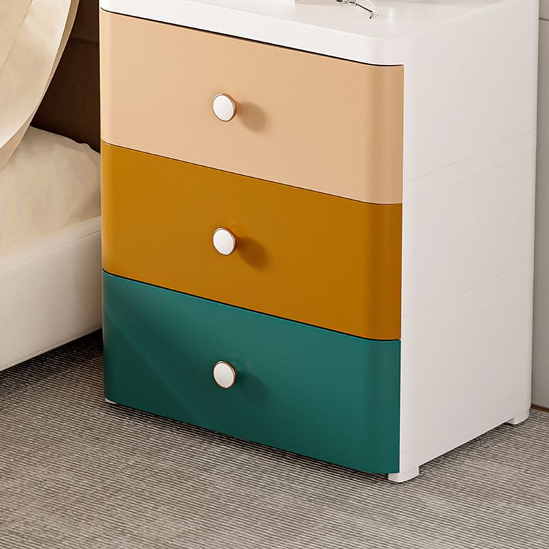 Modernism Plastic Nursery Dresser Vertical Kids Nightstand with 3/4/5/6/7 Drawers for Home