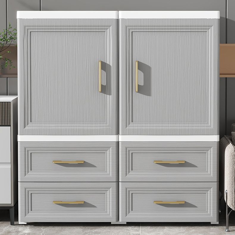 Contemporary Bedroom Armoire with Drawer Plastic Youth Armoire for Home