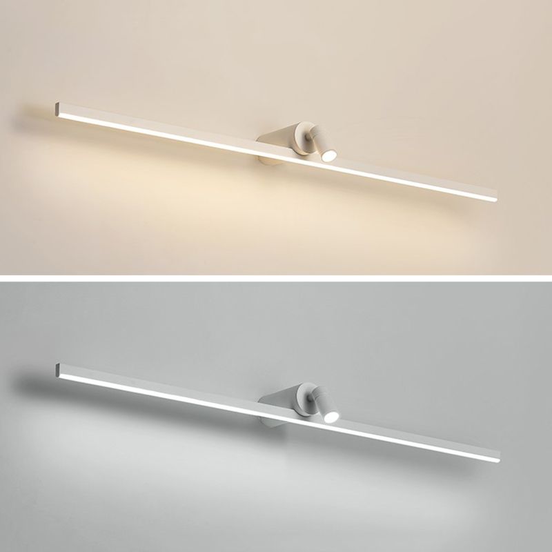 Iluminación de tocador lineal de metal simplicidad de pared LED aplique con foco para el baño