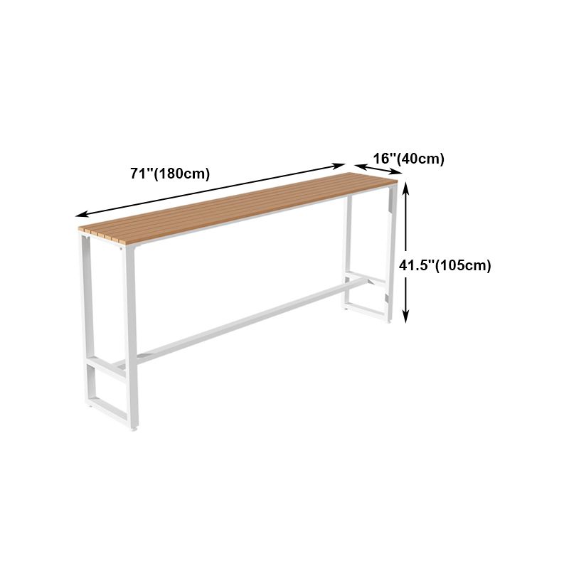 Modern Rectangle Table Dining Bar Counter Table for Kitchen with Metal Legs