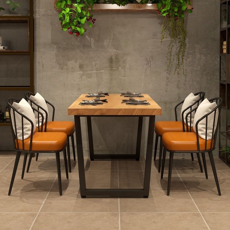 Light Wood Finish Dining Table Set 1/4/5 Pieces Industrial Dinette Set for Home