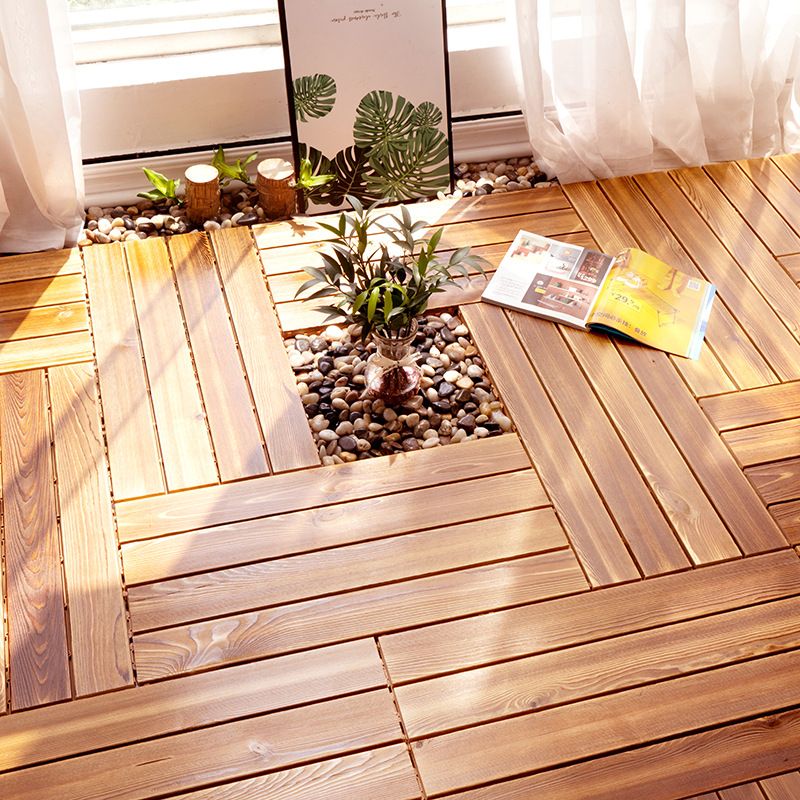 Parquet Pine Floor Tile Water Resistant Click Lock Tradition Wooden Floor for Living Room