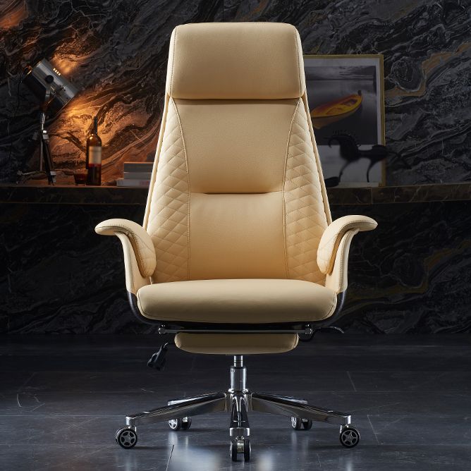 Executive Swivel Task Chair with Wheels Metal Base Contemporary Office Chair