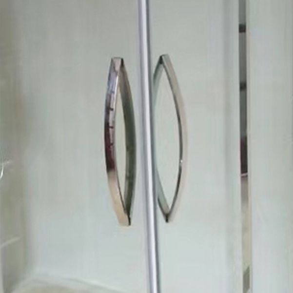 Silver Framed Shower Doors Double Sliding Clear Shower Bath Door