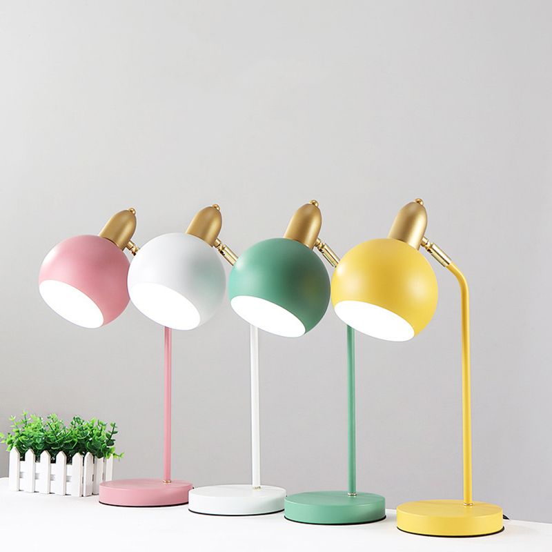 Metallic Dome Table Lighting Macaron 1 Head Adjustable Reading Book Lamp for Bedroom