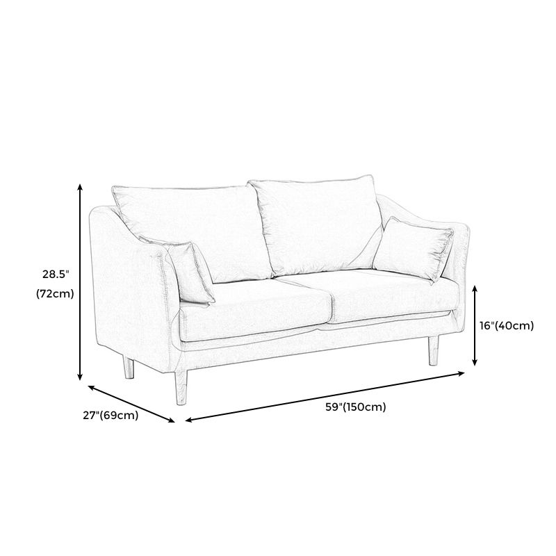 Sofa de espalda suelta escandinava 27.17 "H Loveseat slipbovered de brazo cuadrado H