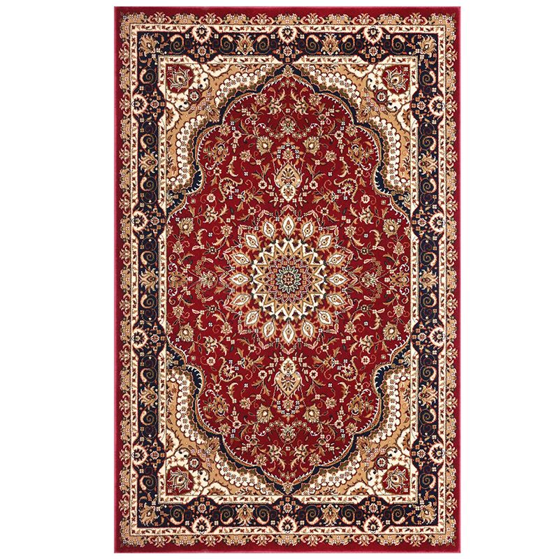 Tapis imprimé floral de luxe Multicolor Polyester Area Tapis tapis de support sans glissement pour le salon