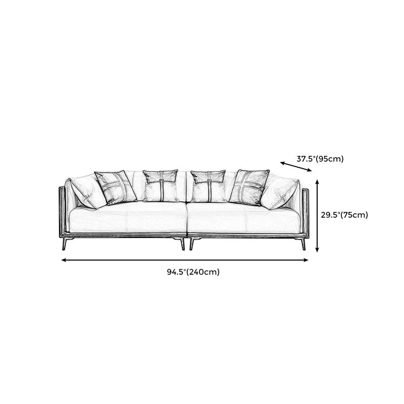 Contemporary Stain-Resistant Faux Leather Sofa/Sectional with Pillowed Back Cushions