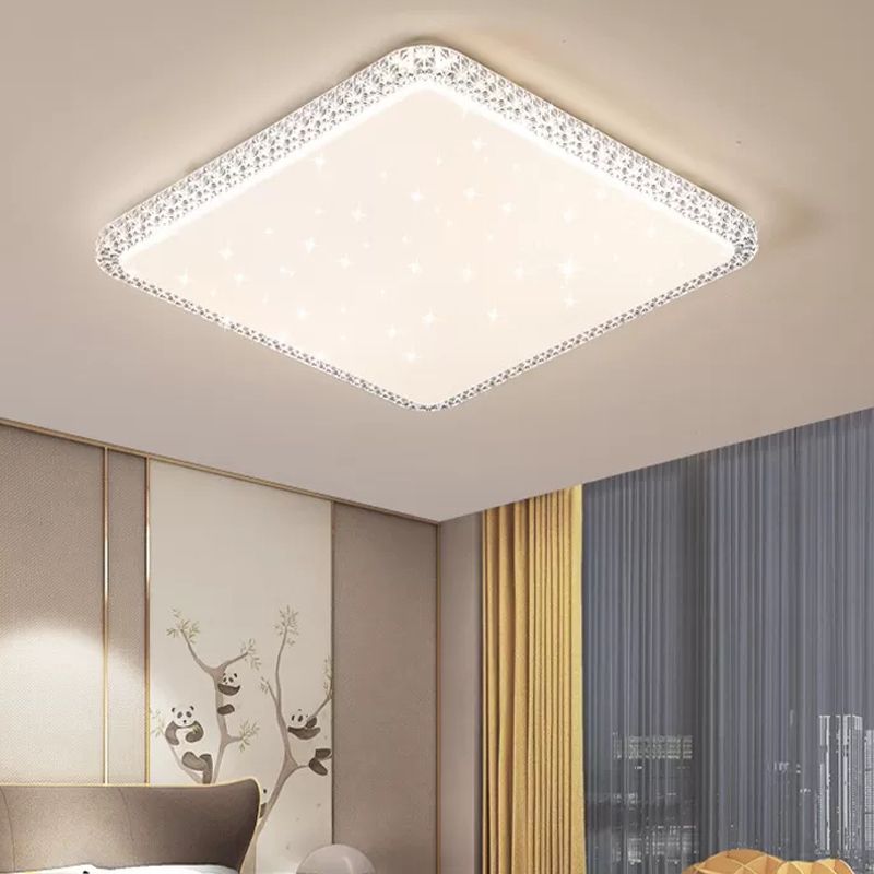 Contemporary Ceiling Light White LED Flush Mount Light for Living Room