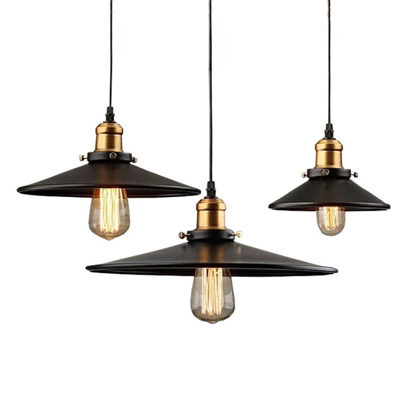 Stile industriale a sospensione conica a sospensione Light Impicchage Metal Hanging Segret in nero