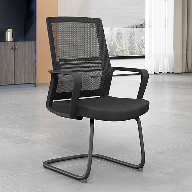 Black Contemporary Office Chair Breathable Air Grid Upholstered Desk Chair