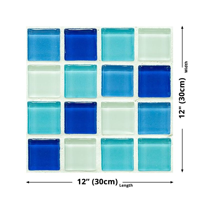 Mosaic Tile Wallpaper Panels Contemporary Smooth Wall Art in Blue, Pick Up Sticks