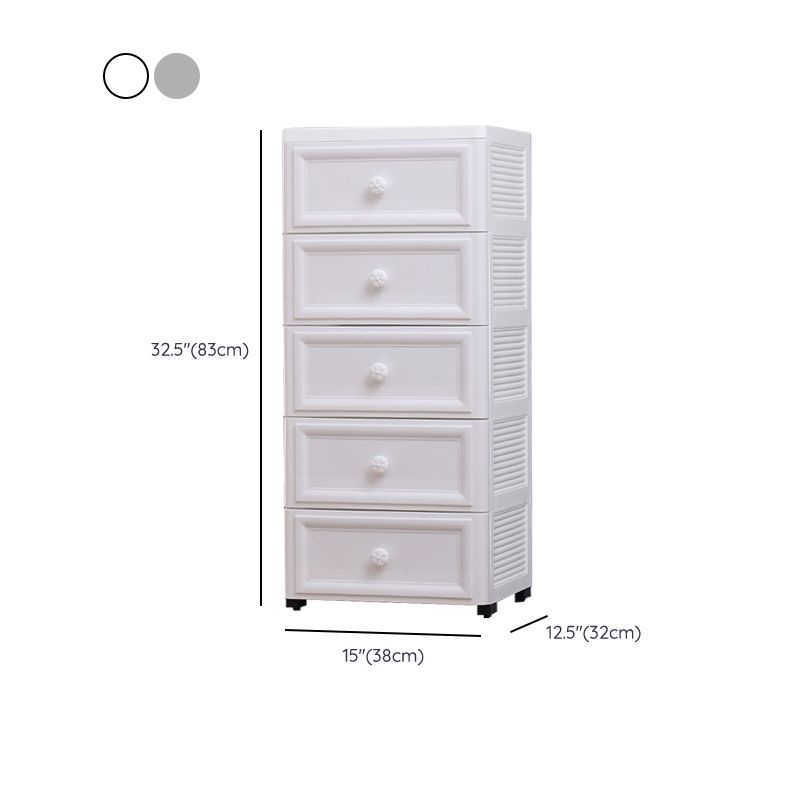 Modern Plastic Nursery Dresser Vertical Kids Furniture with Drawers for Bedroom