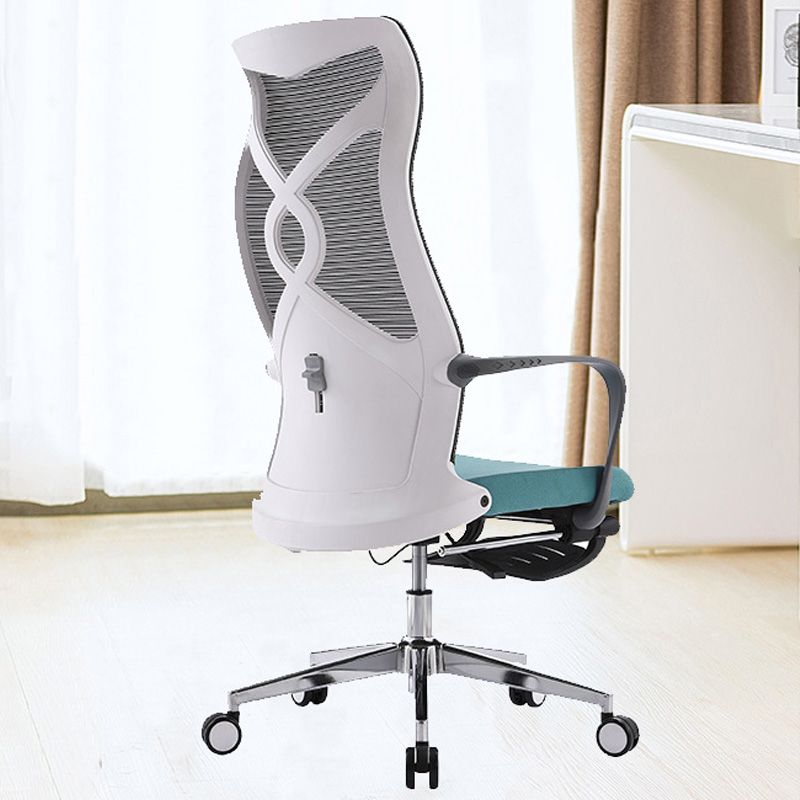 Fixed Arms Desk Chair Microfiber Desk High Back Chair Swivel Ergonomic