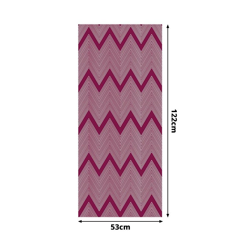 Rose Red Zigzag Pattern Wallpapers Geometric Modern Self Sticking Wall Covering for Parlor