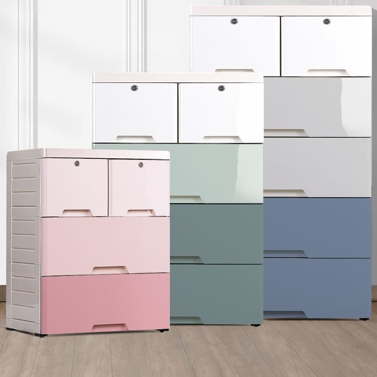 Contemporary Chest Plastic Chest Drawers with Drawers and Lock for Bedroom