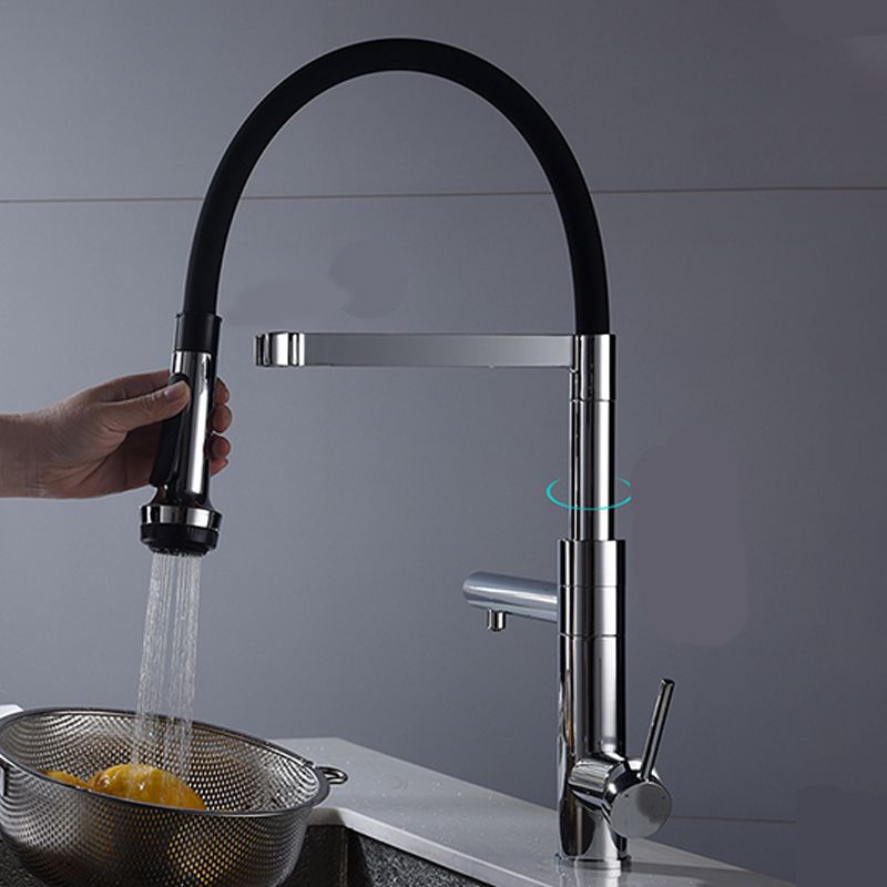 Modern Pull Down Switch Kitchen Faucet High Arch Profile Faucet