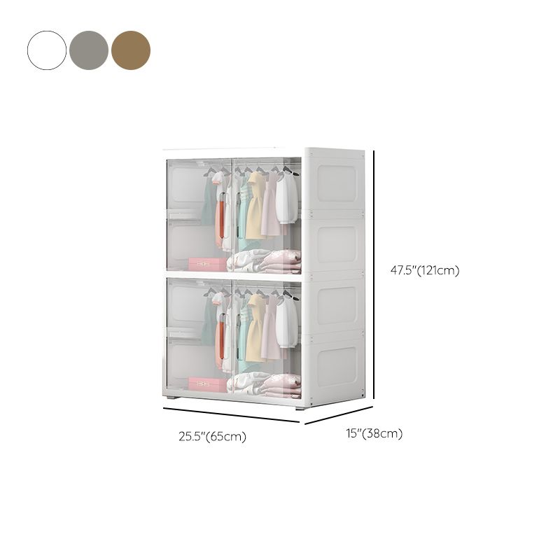 Contemporary Wardrobe Armoire with Door Plastic Youth Armoire