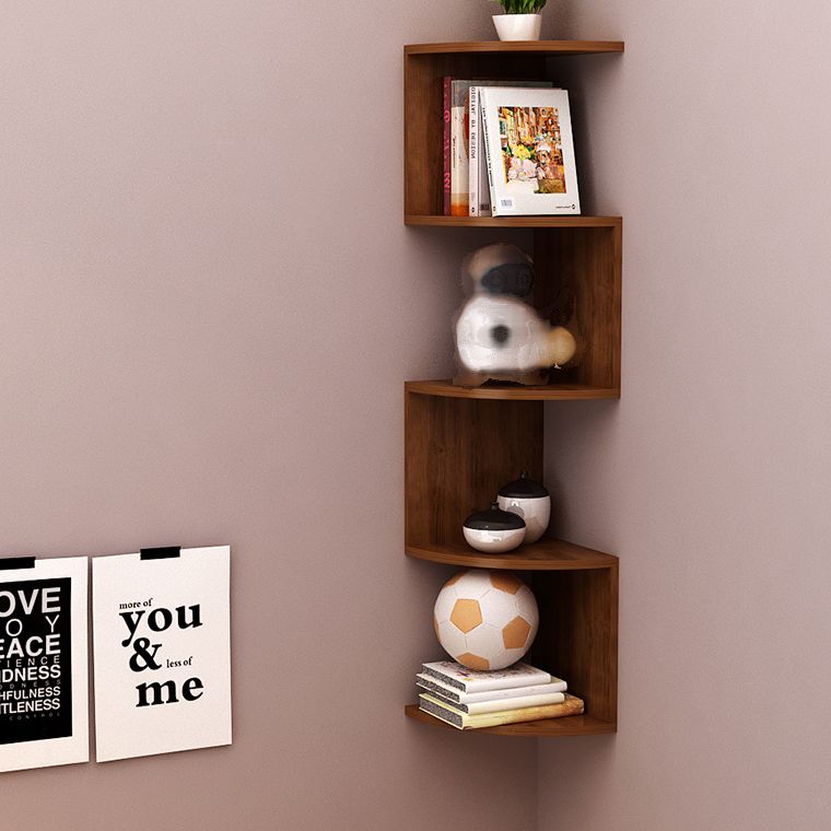 Modern Pine Bookcase Wall Mounted Book Shelf for Living Room