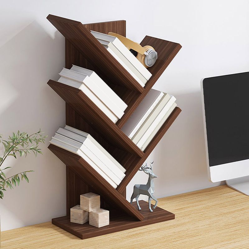 Contemporary Engineer Wood Bookshelf Closed Back Bookcase,12"L x 6"W x 23"H