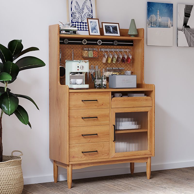 Mid-Century Design Wood Cabinet Mid Century Modern 1 - Door Cabinet with 4 Drawers