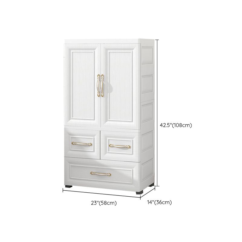 Modern Style Kid's Wardrobe Plastic Wardrobe Closet with Adjustable Shelves