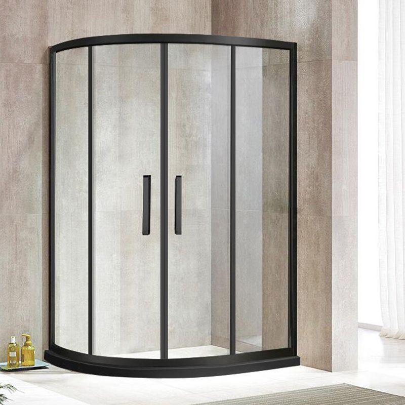 Round Double Sliding Shower Enclosure Corner Tempered Glass Shower Enclosure