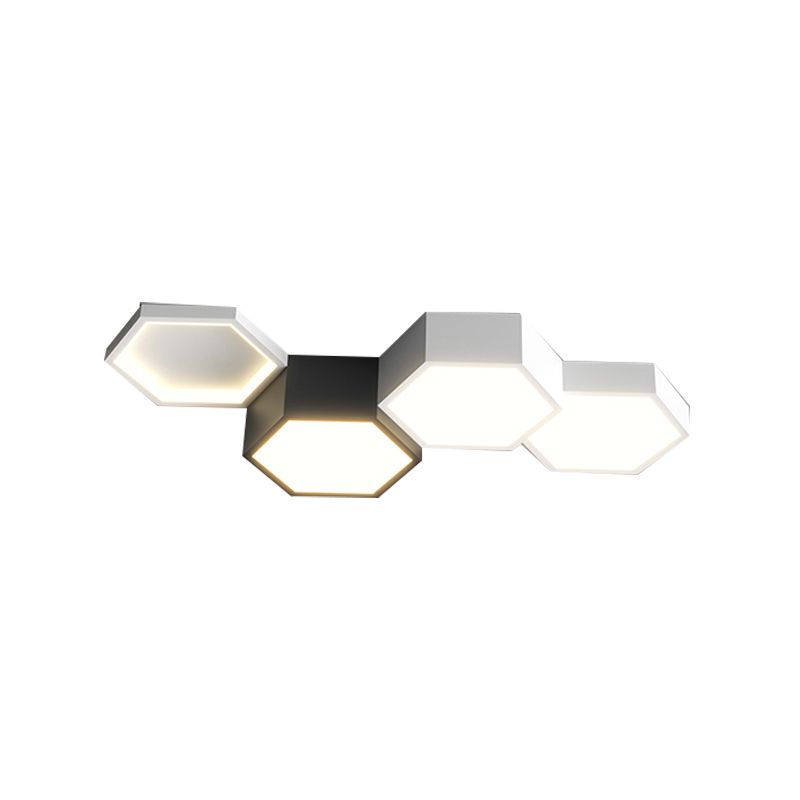 Modern Simple Style Iron Ceiling Light Hexagon Shape LED Ceiling Lamp for Bedroom